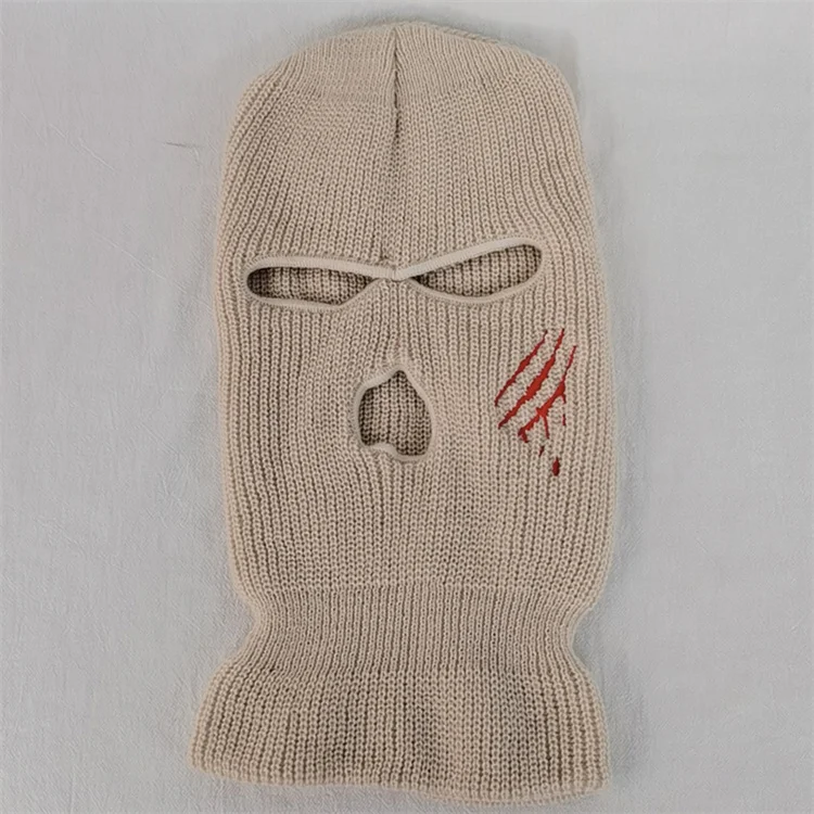 Black Vlone Embroidery 3 Holes Ski Mask - Black