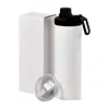 white 20oz tumbler with Handheld lid
