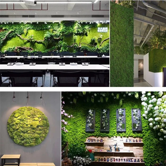QSLHFH-1063 оптовая продажа фон украшения Противоударная заданяя стены мох газоне