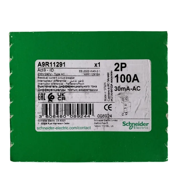 NEW A9R11291 100A 30mA Double Pole Class AC RCCB A9R11291 One Year Warranty