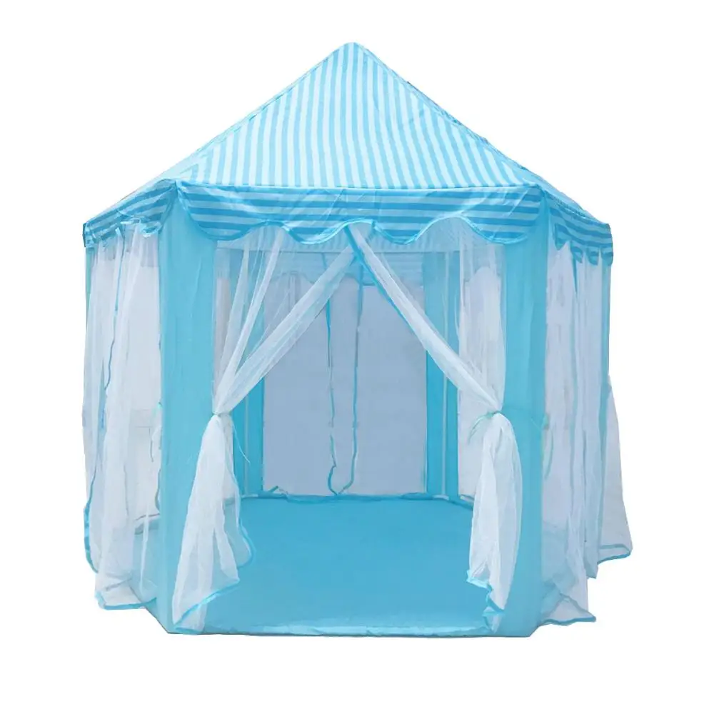 Play Tent Blue Princess Cute Castle Playhouse Indoor Outdoor Kid Children Toy 