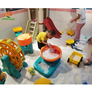 Children Funny Soft Play with Kids Slide Set Play House Indoor Playground Sand Pit with Big Sand Pool Toy Set
