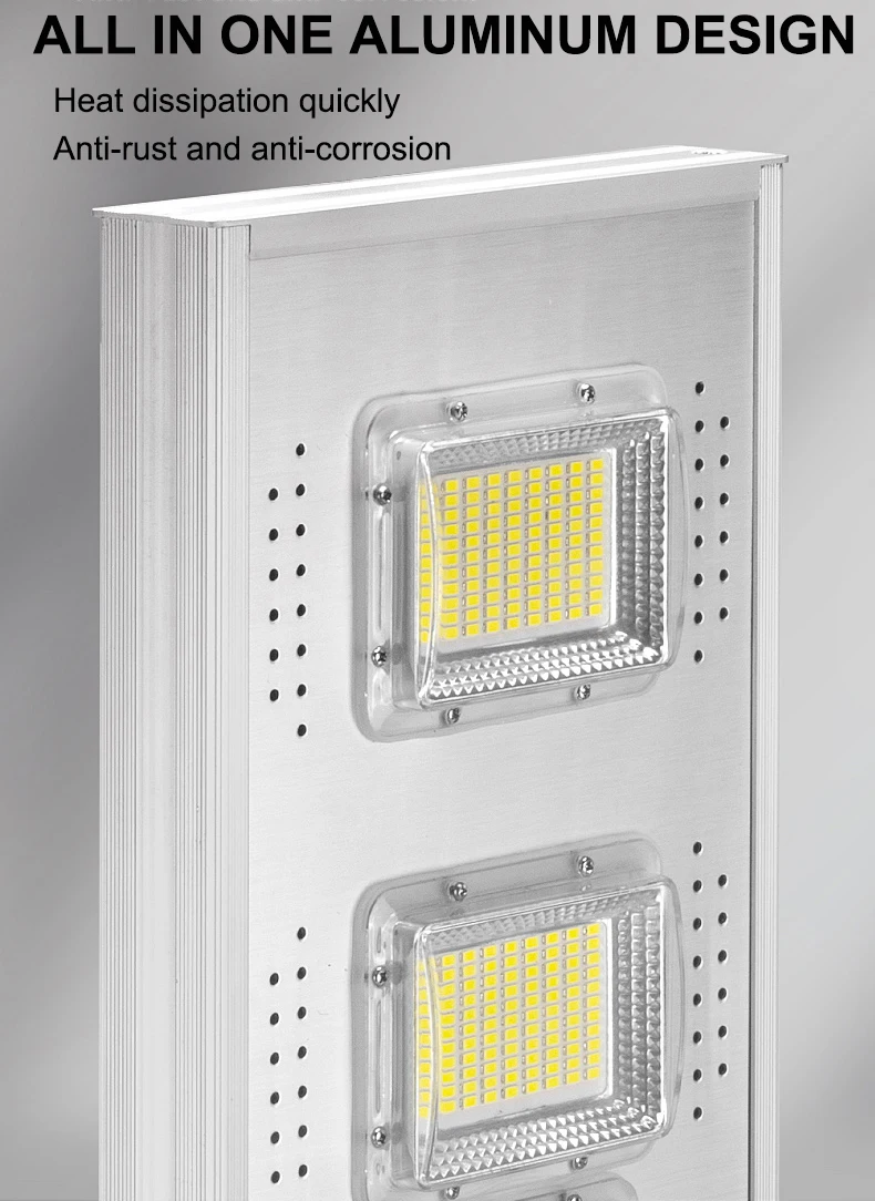 LED Light Source All In One Solar Lamp With Aluminum Alloy IP65 6000K Light Control