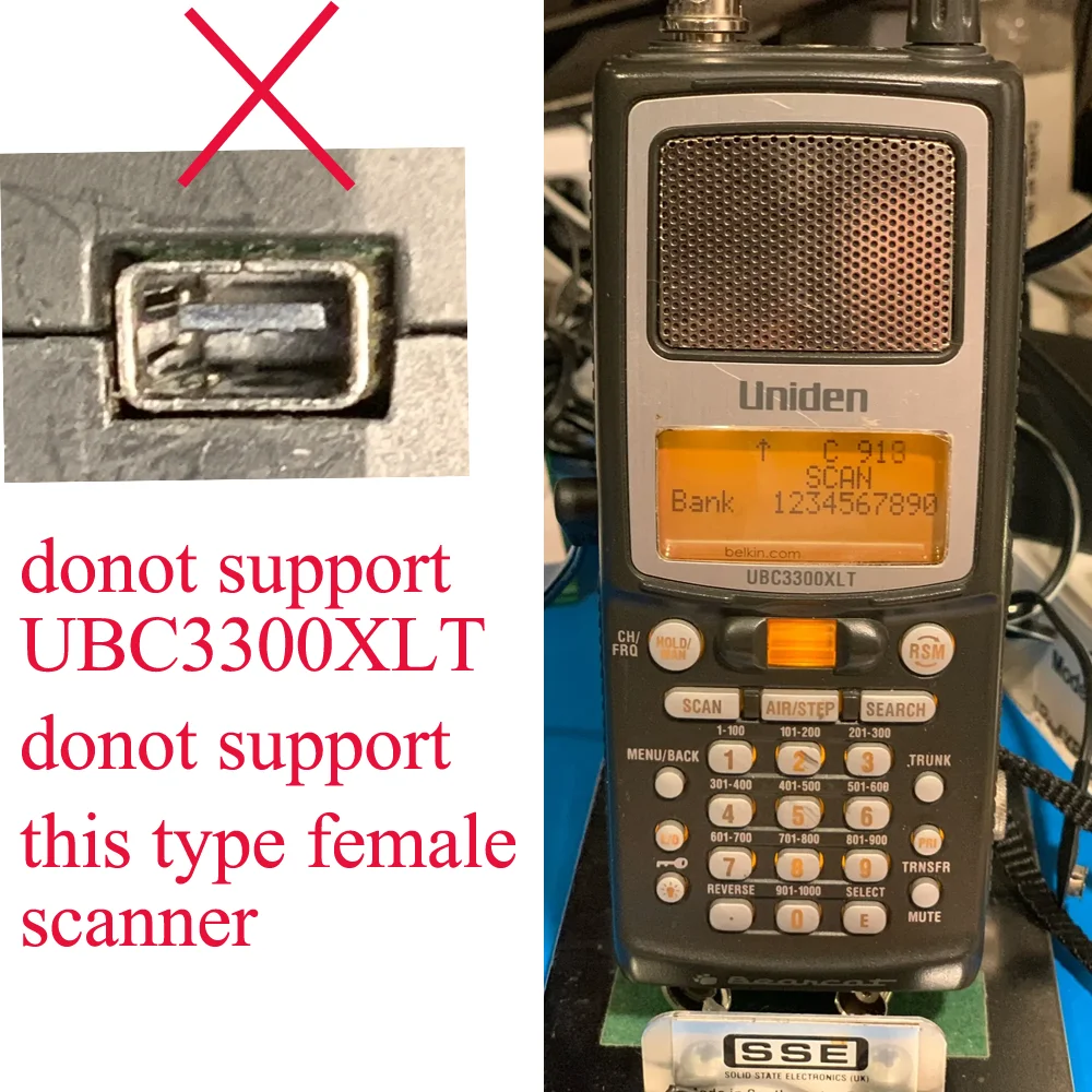 Uniden Scanner Program Cable  Mini USB 4P Bearcat BC250D BC296D PC Interface Cable CP2102 Chipset