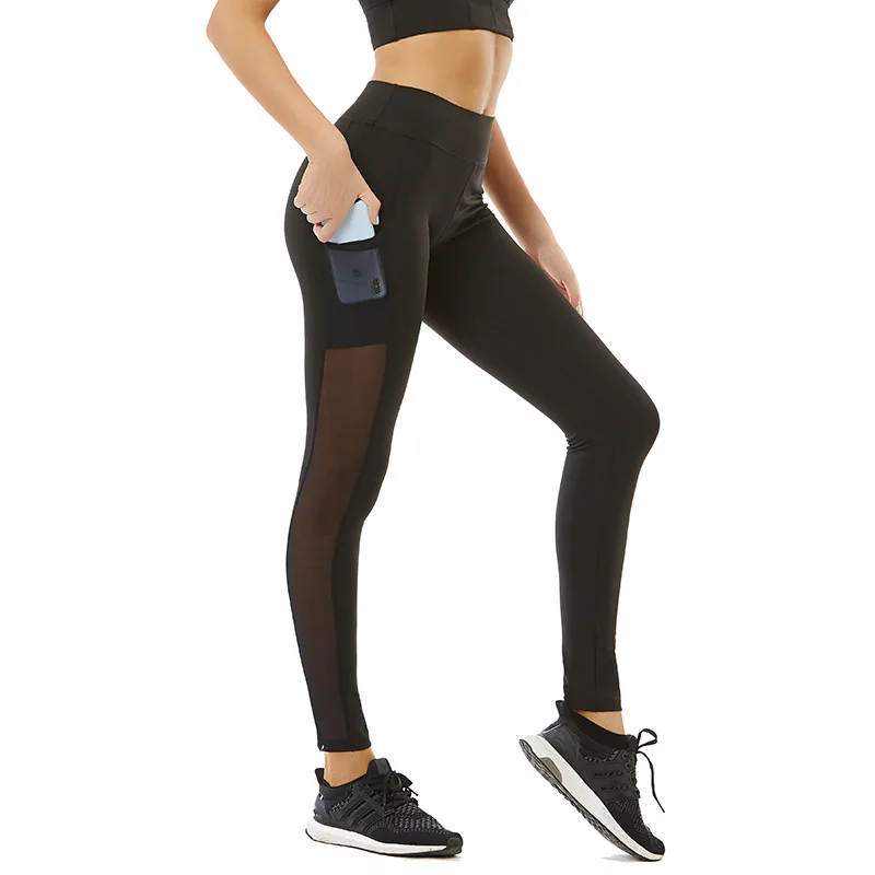 black mesh workout leggings