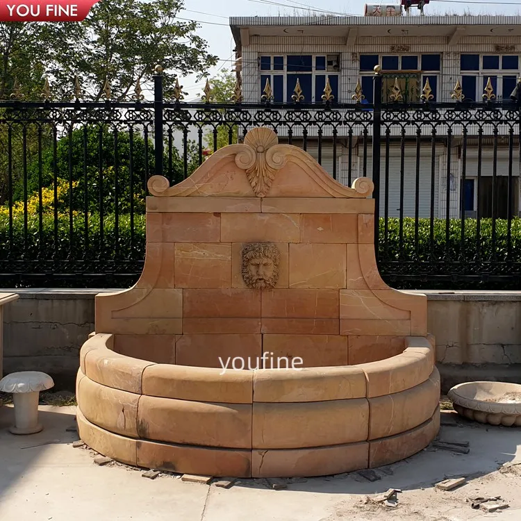 Outdoor Garden Natural Sandstone Antique Stone Wall Waterfall Fountain