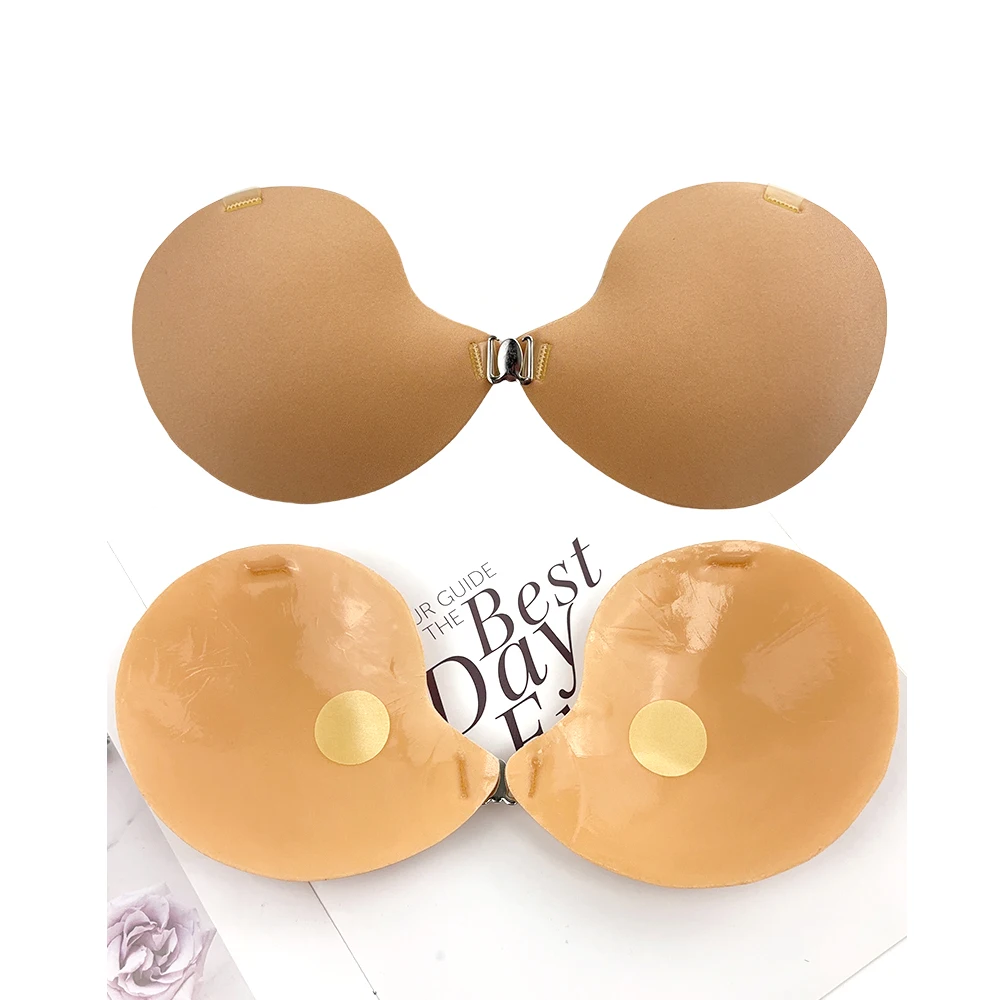 Seamless Silicone One-Piece Self-Adhesive Strapless Bra Push-Up Feature  Comfortable Supportive for Backless Dresses Swimwear