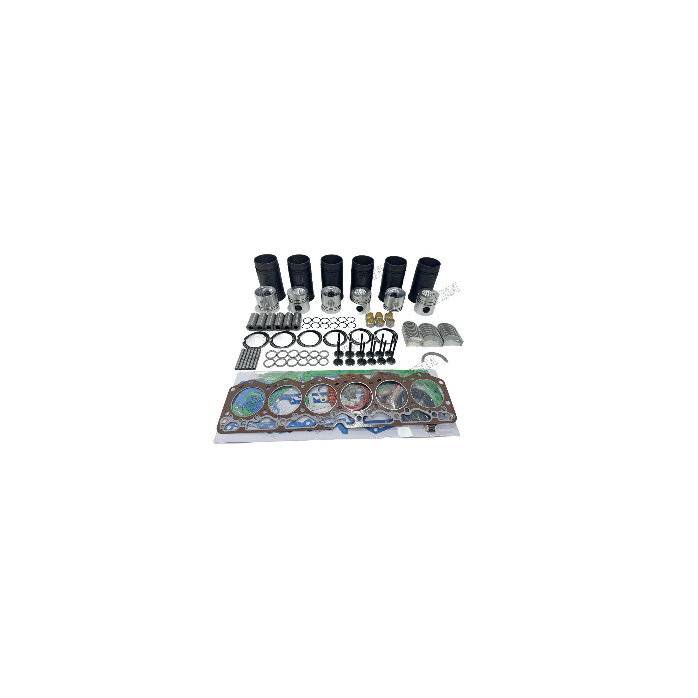 For Komatsu 6D105 Rebuild Overhaul Repair Kit With Valves Engine Bearings Cylinder Liner Piston Rings Full Gasket Kit Parts