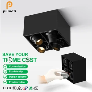 PULUOTI CE/S/SAA/BIS Approved GU10 Spotlight Lampystem Surface Mounted 4-Head Ceiling Light for Living Room Exhibition Hall