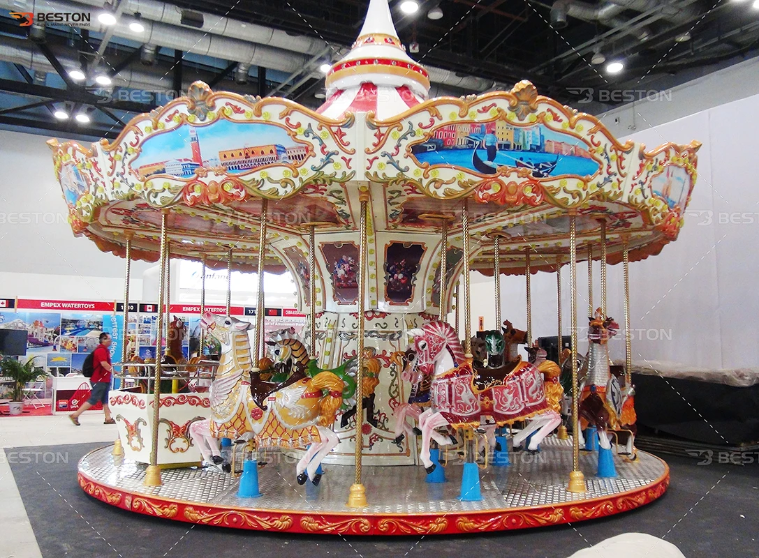 Kids Amusement Park Attractions 20 Seats Carousel Merry Go Round Rides ...