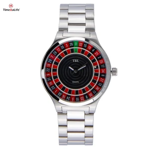 OEM Watch Custom Logo Luxury Gambling Disk Jacob Stainless Steel Watch Men Roulette Casino Limited Edition Quartz Watch