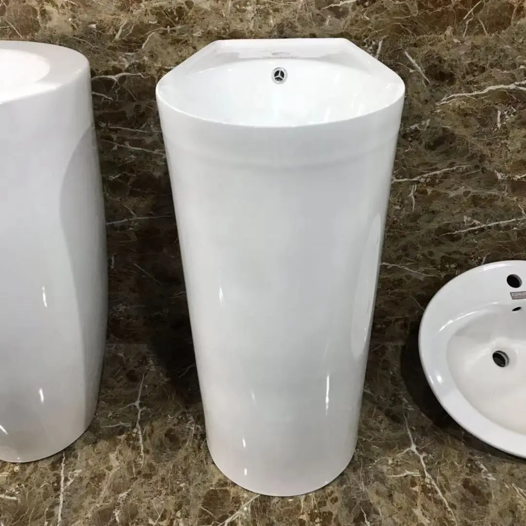 High Quality Floor Mounted Standing Washroom Pedestal Sink Factory Price Customized Hand Wash Basin