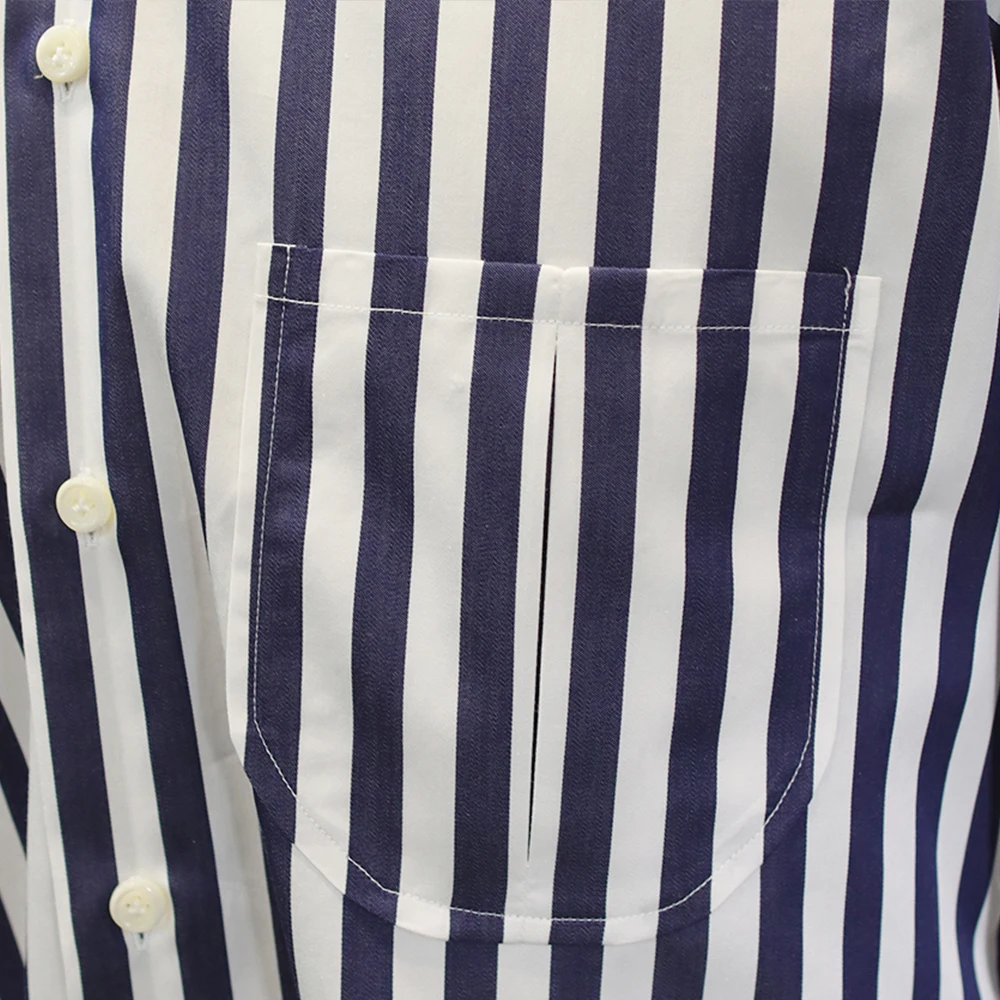 MTM 100% Cotton Italian Style Custom Shirt Tailor Made Wide Striped Mens Dress Shirt for Tailor Shop