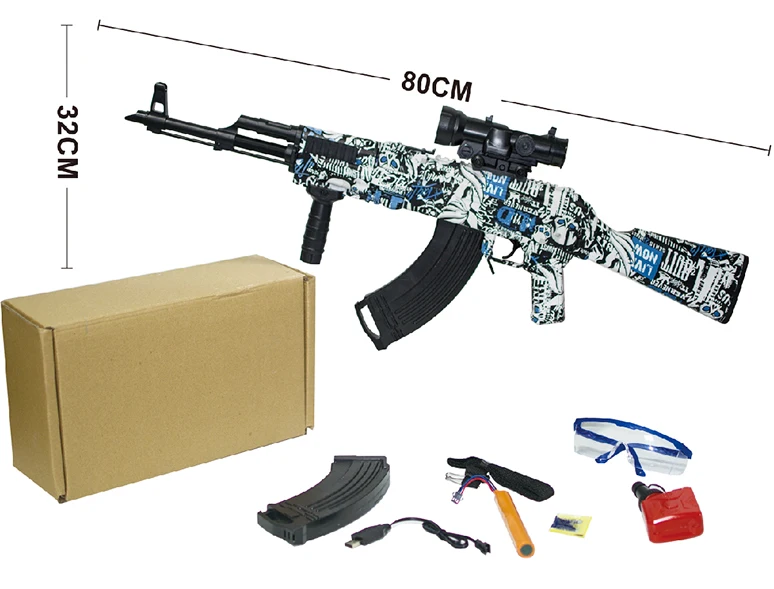 Realistic Pistol Hidrogel Strikeball Gan Electric Akm47 Water Splatter ...