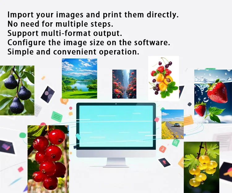 2026 Lansong New Mini Desktop 40cm Feeder Single Pass Printer DIY Christmas Gift Paper Bag Coffee Cup Greeting Card Printing factory