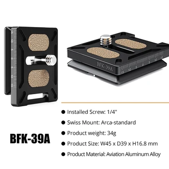 BFK-39A Original Aluminum Alloy Quick Release Plate Lower Length 39MM Acra/RRS Camera Accessories detail image