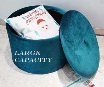 Customized 2026 Hot Sale Reliable Quality Furniture Velvet Round Pouf Ottoman Unique Foot Stool