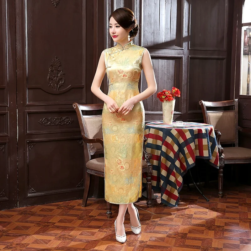 sleeveless cheongsam dress