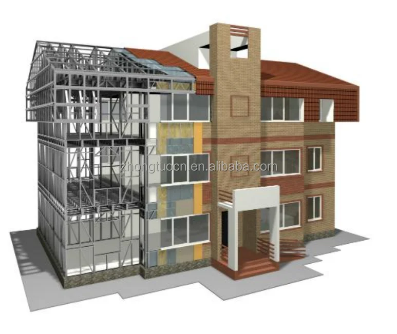 Дома лстк под ключ проекты и цены New Design Light Keel Villa Steel House Frame Roll Forming Machine Lgs Lgsf Roll