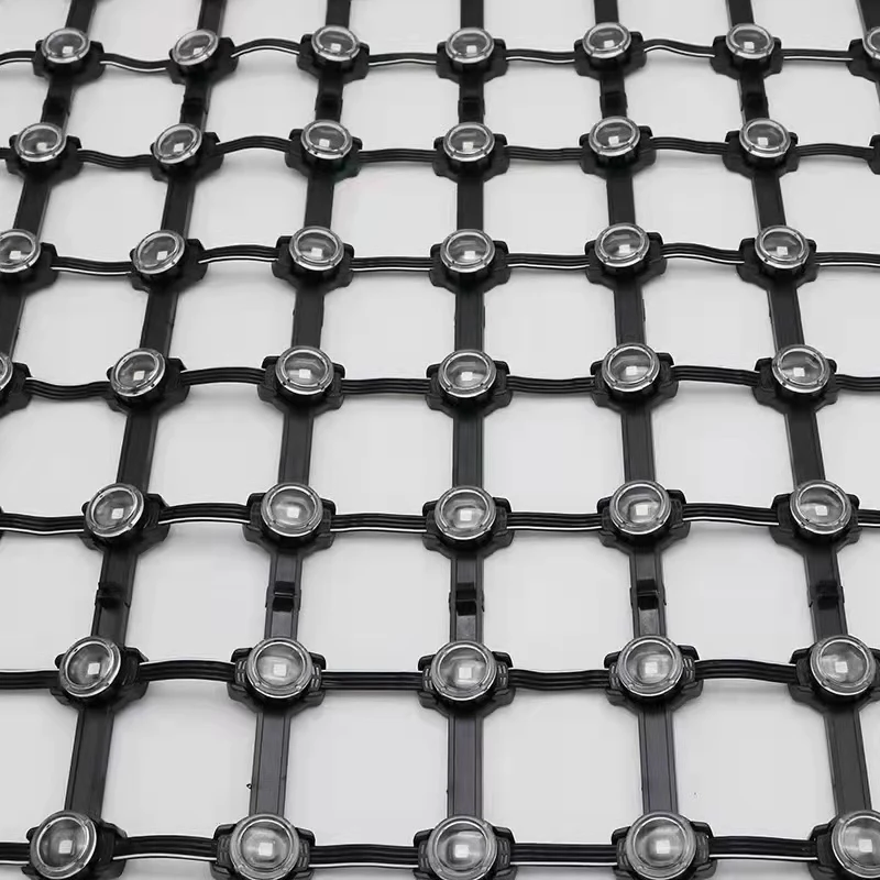 Outdoor IP68 Flexible Scrolling LED Mesh Display Transparent Grid Screen Mesh P50 P83 P100 P125 for Media Facade Advertisement