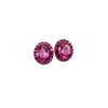 Black Gold Red corundum-Earring