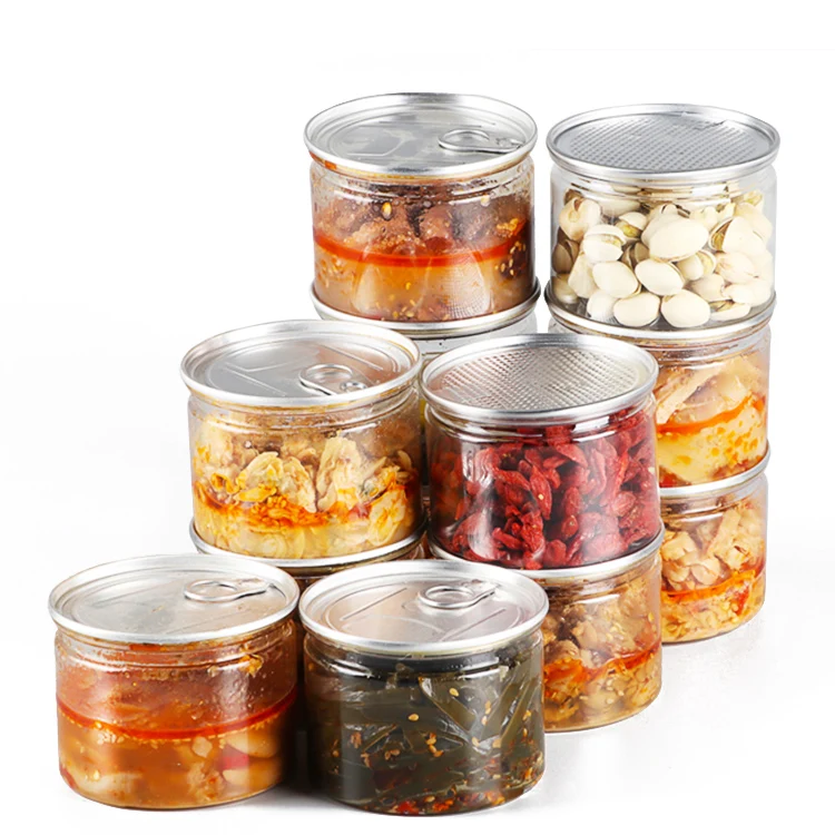 Cosmetic Jars Food Storage Container 8Oz 250Ml 300Ml 500Ml Clear Pet Plastic Jars With Screw Top Lids
