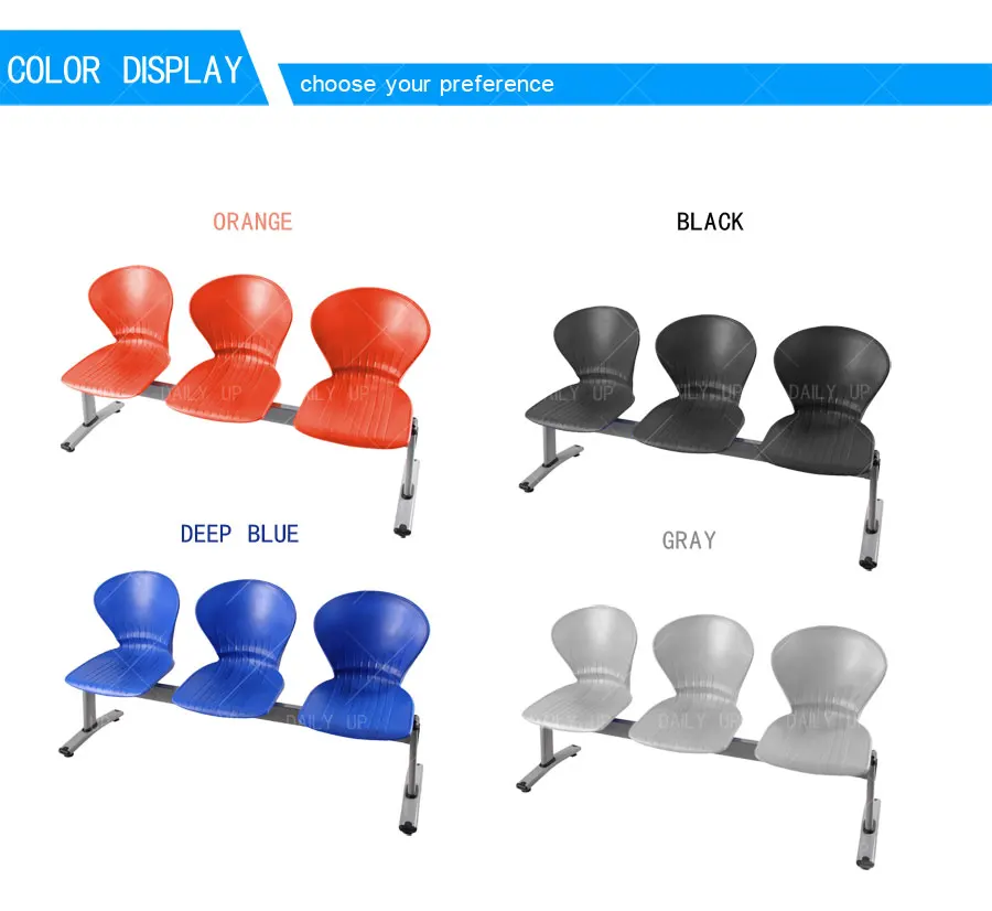 Factory Wholesale Waiting Chair Set High Quality Metal Frame Airport Waiting Bench For Public Area School And Hospital Clinic