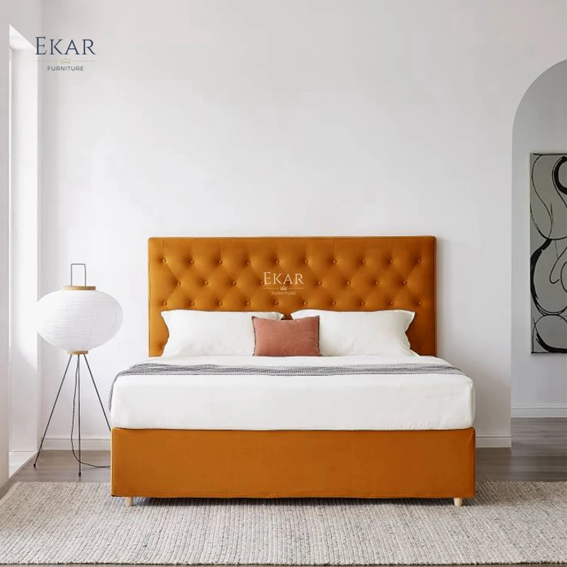 product new design ekar eco leather half leather bedroom queen bed-62