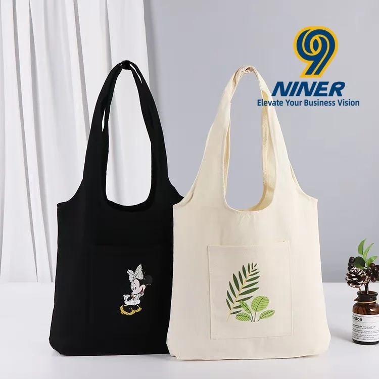 Wholesale Custom Printed Logo Cotton Shopping Bags Reusable Gift Packaging Canvas Tote Bags