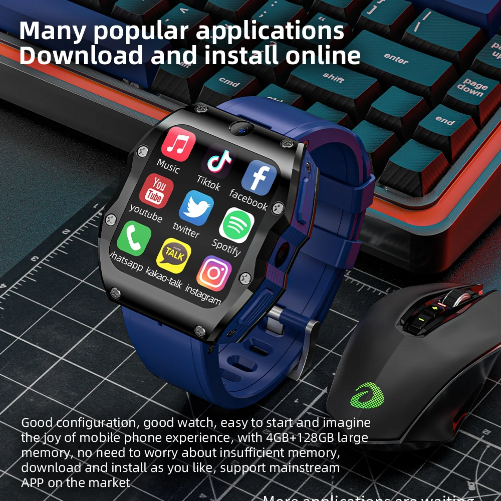 BT Touchscreen Smart Watch IP68 Waterproof Dual Camera