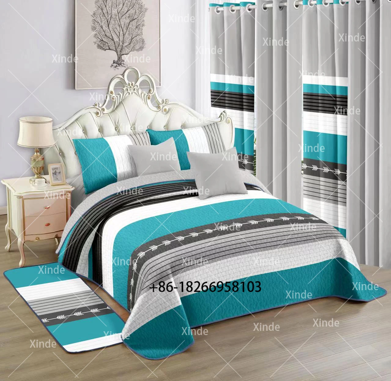 Set Biancheria Da Letto Per Camper Con Stampa Rustica Legno - Piumone Queen Size (228x228 Cm) E 2 Federe, Trapuntato Morbido, Ideale Per Camper E Rimorchi - 4