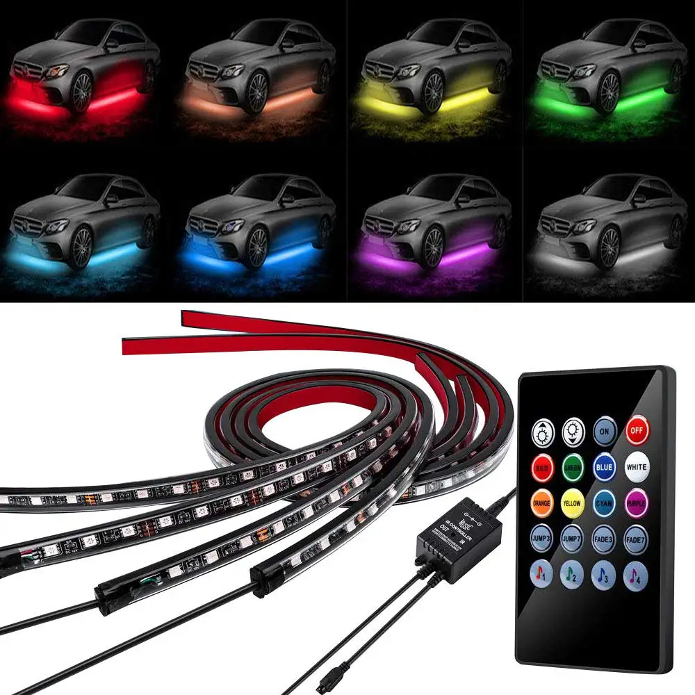 6/12X 8 Color LED Strip Under Car Tube underglow Underbody System Neon Lights