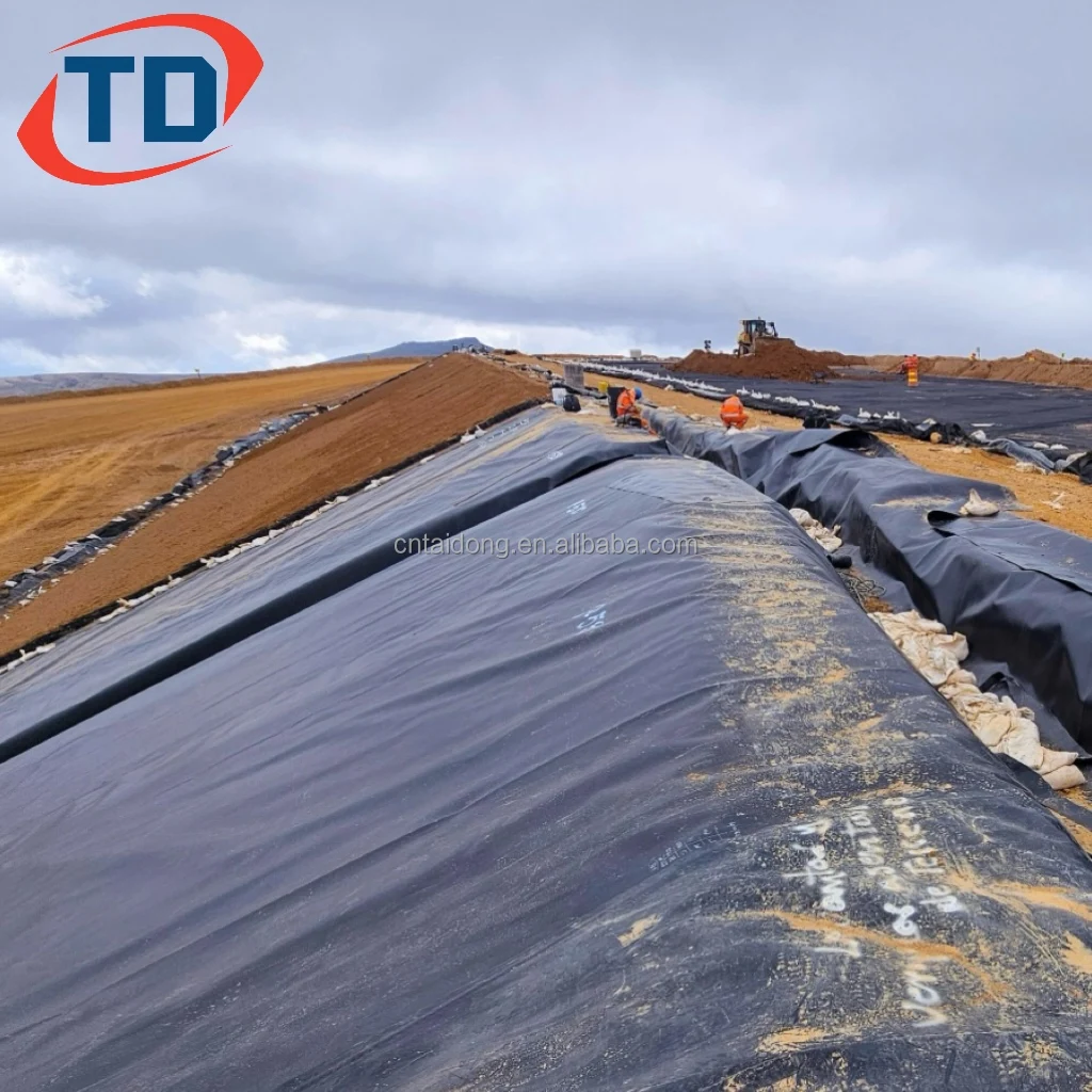 Large Reservoir Liners for Fish Ponds 1mm-2mm HDPE Landfill Geomembranes 500/1000/2000 Micron Dam Liner 45 Mil Pond Liner LLDPE