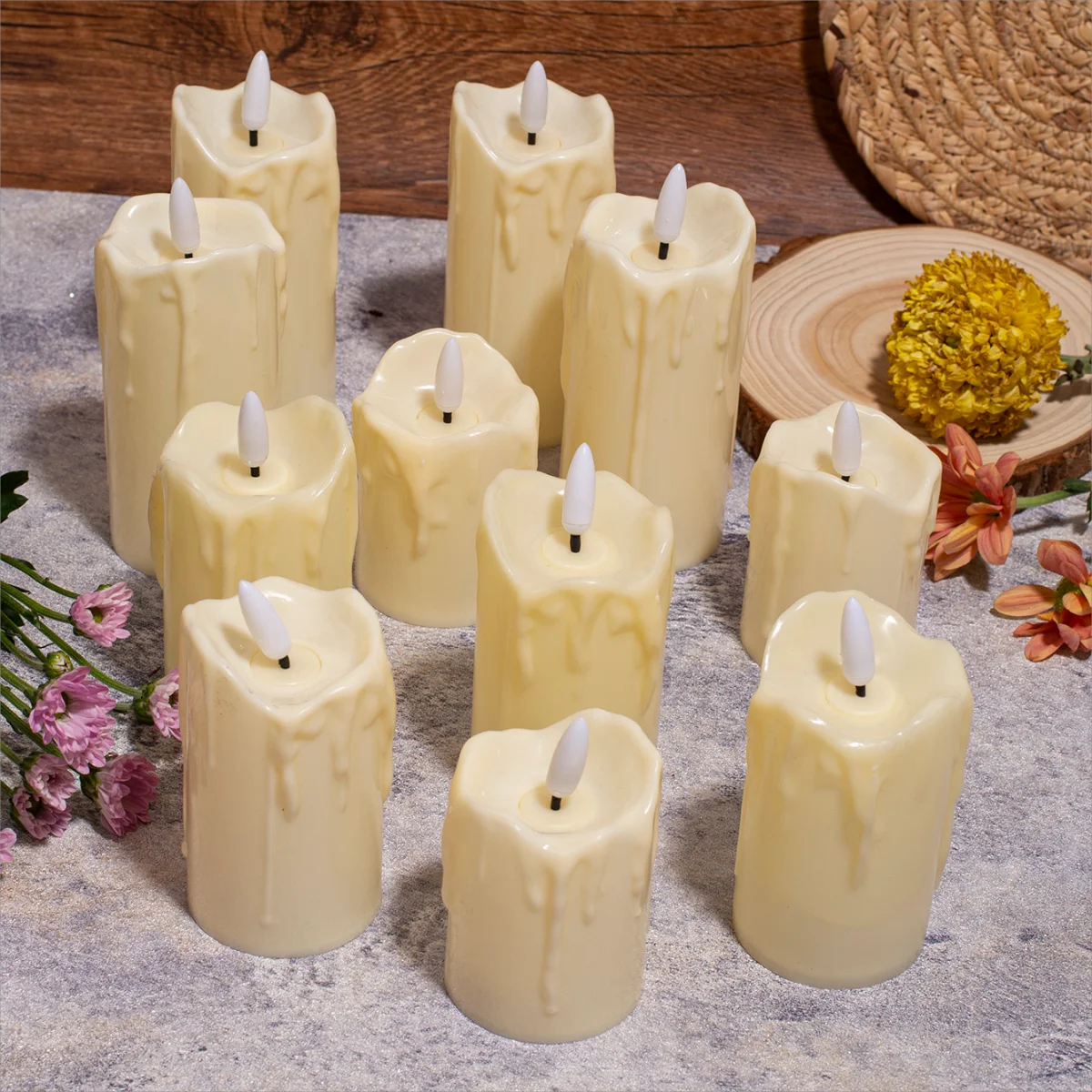 product flameless led candle thick tears candle desktop festival christmas party decoration home decoration-29