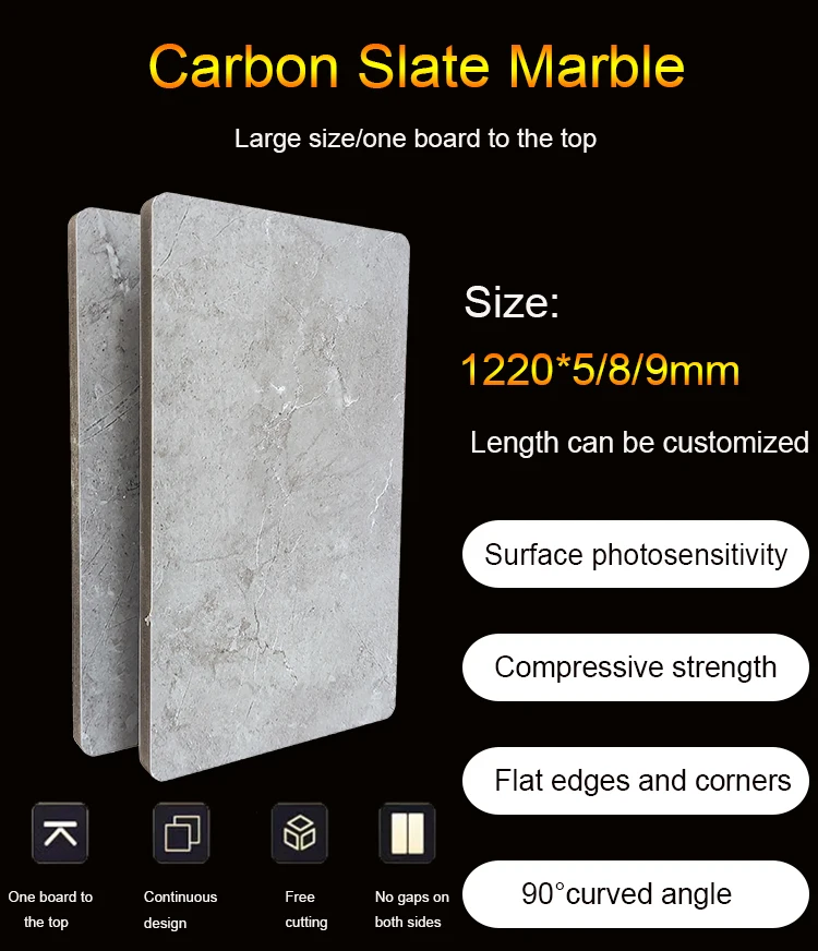 Wholesale Price 5mm 8mm 9mm High Glossy Marble Pvc Sheets Carbon Slate