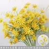 Elegant yellow six-headed blue star flower branch
