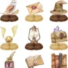 ornamenti a nido d'ape marroni, set da 9