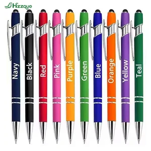 Promotional Ballpoint Pen with Custom logo Touch Screen 1.00mm Ink Multicolor Black Navy Red Green Printing logo Stylus Pens