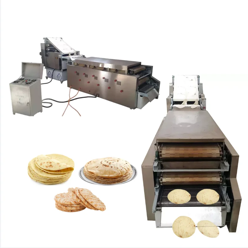 Fully automatic lebanese tortilla small pizza arabic lavash naan roti pita bread production line baking making machine for sale