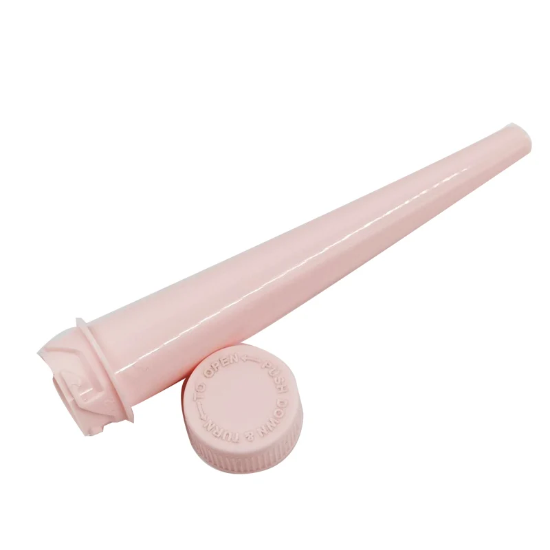 RTCO Custom air tight Plastic Pre Roll Cone Tubes with CR lid