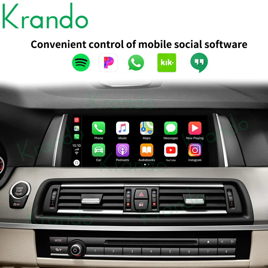 Krando Wireless Upgrade Interface Box for BMW 5 Series F10 F11 F07 GT 7 Series F01 F02 CIC NBT EVO Decoder Carplay Box