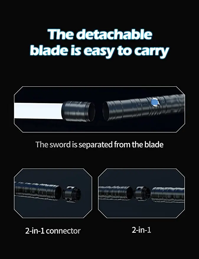 Metal Handle RGB Lightsaber 15 Color Variable with Hit Sound FX Dueling LED USB Charging Gift