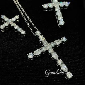 Ladies' Jewellery Collection 950 Platinum Cross Pendant with Chain Necklace Modern and Classic Designs