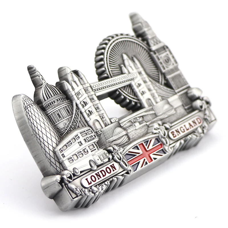 Free Sample Custom Design Zinc Alloy London Tourist Souvenir 3D Metal Fridge Magnet