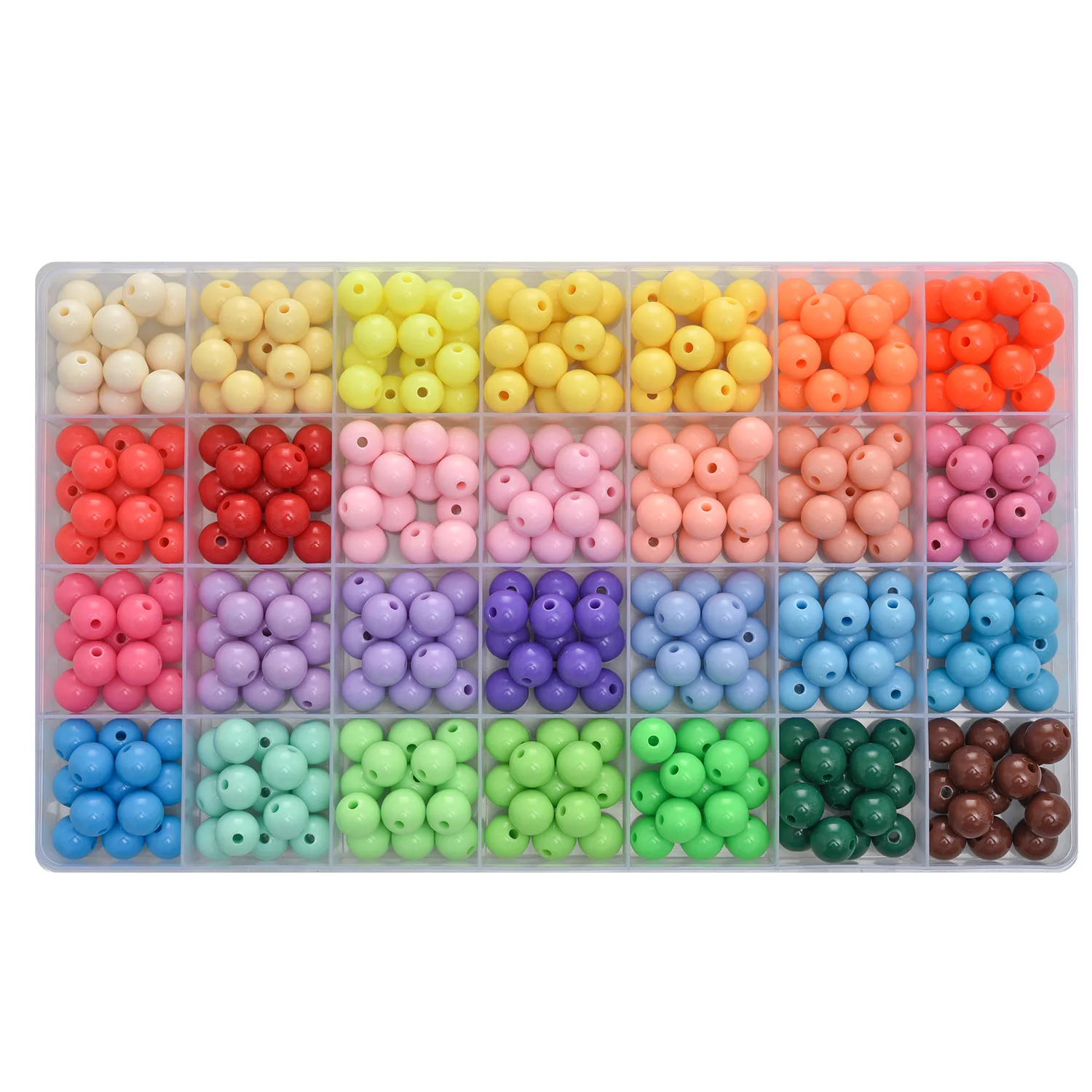 28 Colors 6mm 8mm 10mm Heishi Colorful Acrylic Loose Bead Round Acrylic Beads Kit For DIY Jewelry Bracelet Necklace Making