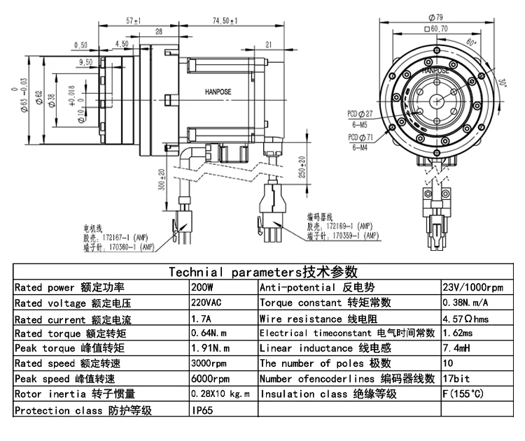 100s g 745mm servo harmonic reduction motor with 750w  239n m 44a 18  integrated reduction motor-7