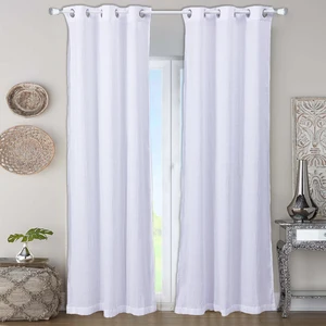 Honeymoon Hot Sell Natural Soft Treatment Rod Pocket Crinkle 85gsmMF Crinkle Window 4PCS Curtain Panels for Bedroom