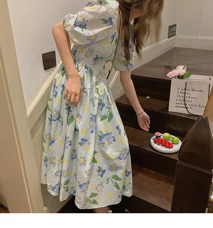 Alibaba.com: Guangdong, China, Casual Loose Floral Midi Dress for Women,  Breathable and Sustainable. In-stock items available with flexible payment  terms.