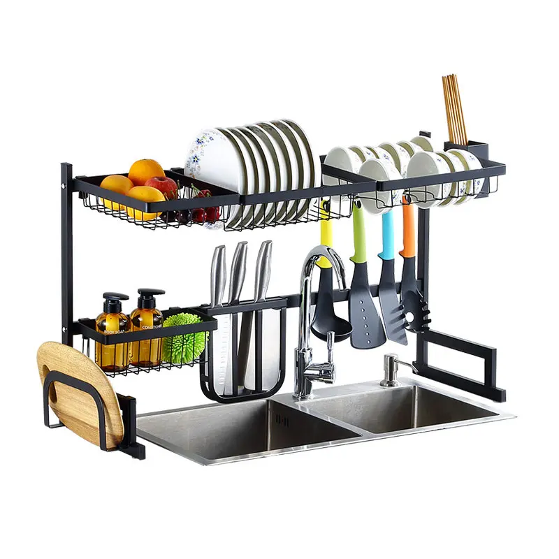 Metal Sink Dish Drainer Rack over the sink dish rack kitchen storage organizer containers