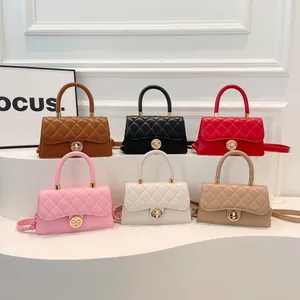 Luxury Designer 2026 New Trendy PU Square Ladies Hand Bag for Women Lock Design Shoulder Crossbody Bag for Girls